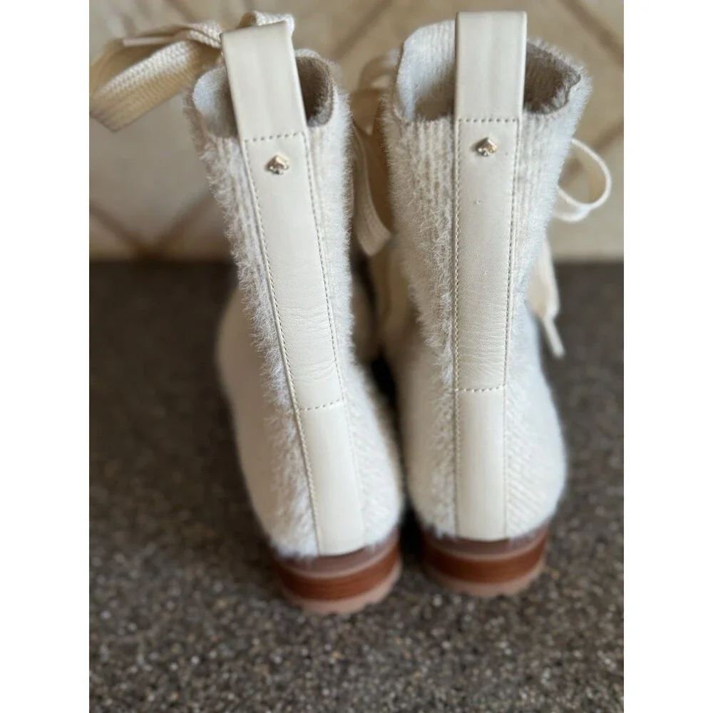 Kate Spade New York  Merigue Boots In Milk White Women's Combat Boots Sz 6B